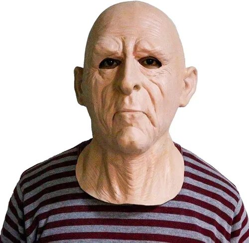 Vista 4 de HENGYUTOYMASK Máscara realista de hombre viejo máscara de látex masculina para Halloween, látex cosplay humano