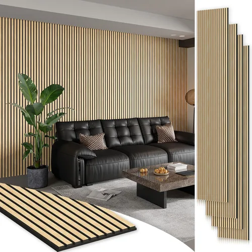 Vista 10 de Smartstandard Panel de Pared de Listones de Madera de Muestra, Paneles de Pared de Madera Insonorizados, Paneles de Madera Acústicos para Pared