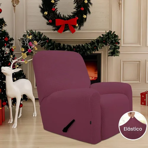 Vista 2 de Easy-Going Funda Elástica para Sofá Reclinable Cobertor de Sofá 4 Piezas Protector de Muebles Sofá Suave con Fondo Elástico Poliéster Spandex Tela