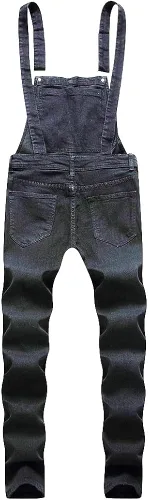 Vista 3 de Overol de mezclilla para hombre, con tirantes ajustables y bolsillos