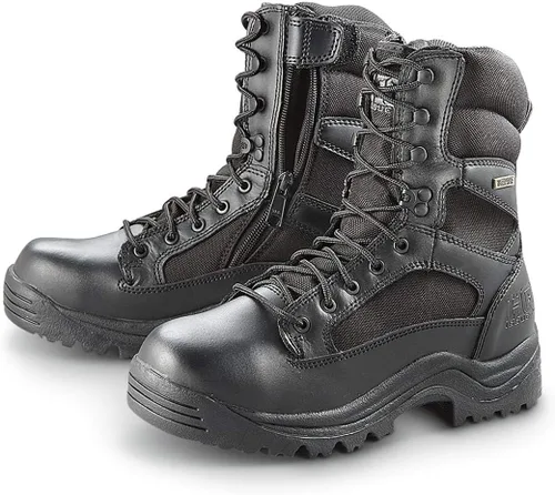 Vista 8 de HQ ISSUE Botas tácticas clásicas impermeables de 8 pulgadas con cremallera lateral para hombre