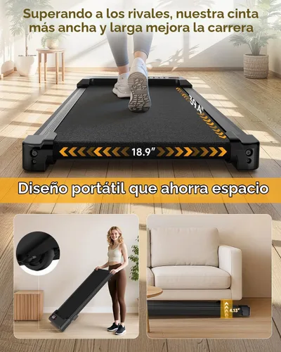 Vista 9 de Walking Pad Treadmill with Handle Bar with 8% Incline,2.5HP Quiet Under Desk 320 lbs 2 in 1Treadmills for Home Office,Compact Foldable Walking