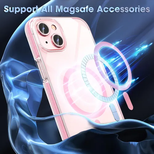 Vista 2 de MATEPROX Fundas magnéticas transparentes para iPhone 15, compatibles con MagSafe, transparente, a prueba de golpes, delgada, a prueba de golpes
