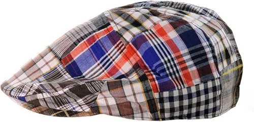 Vista 3 de NYFASHION101 Gorra de hiedra con botones multicolor a cuadros patchwork pato Bill Newsboy
