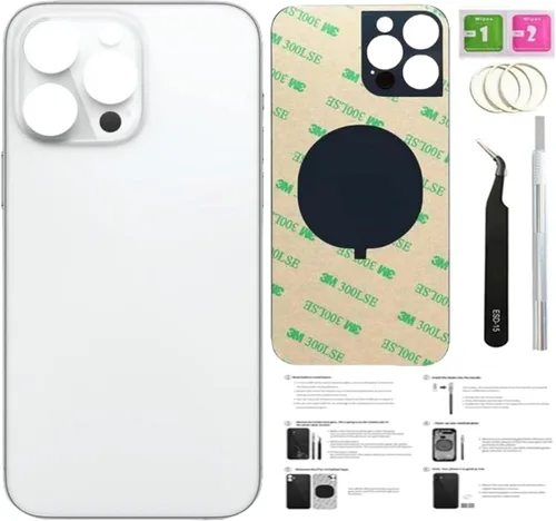Vista 9 de 14 Pro - Carcasa trasera de repuesto para iPhone 14 Pro (morado oscuro, 6.1 pulgadas) con cinta preinstalada, instrucciones de instalación