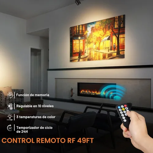 Vista 2 de URTOM Paquete de 2 luces ascendentes para interiores con control remoto, 3 W hacia arriba luces enchufables para interiores con función de memoria