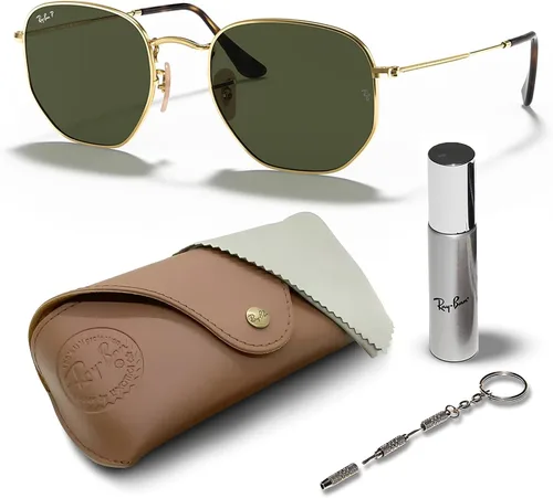 Vista 51 de Ray-Ban RB3548N Lentes planas hexagonales, gafas de sol cuadradas y redondas con kit oficial de gafas