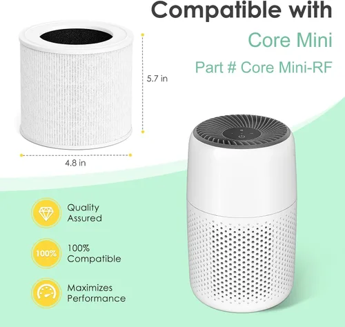 Vista 2 de Mini filtro de repuesto compatible con el purificador de aire LEVOIT Core Mini P