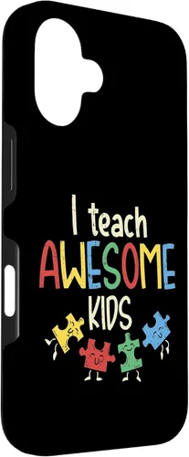 Vista 3 de iPhone 16 I Teach Awesome Kids Autismo Educación Especial Estuche para Maestro