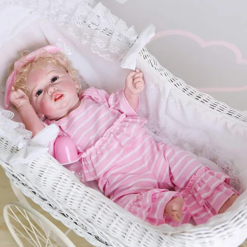 Vista 3 de Ropa de muñeca Reborn para niña, accesorios de traje rosa para muñecas Reborn de 20 a 22 pulgadas