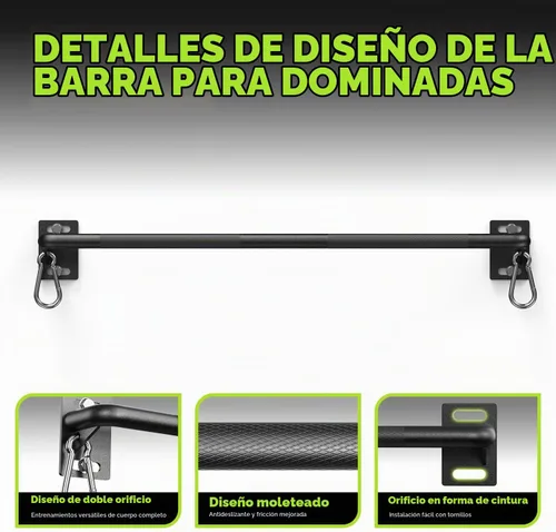 Vista 4 de HANDBODE Wall Mounted Pull Up Bar for Doorway, 52''/36'' Chin Up Bar