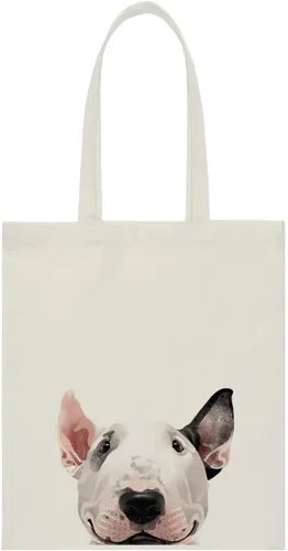 Vista 8 de WIRESTER Bolsa de lona para mujeres y niñas, bolsa de playa, comestibles y viajes, lindo perro