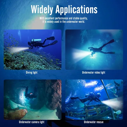 Vista 7 de Nitescuba NSS60 Buceo Luz Subacuática Video Luz 6000 Lumen Linterna Impermeable para 100m/330ft CRI=90 Fotografía Subacuática, que se conecta a