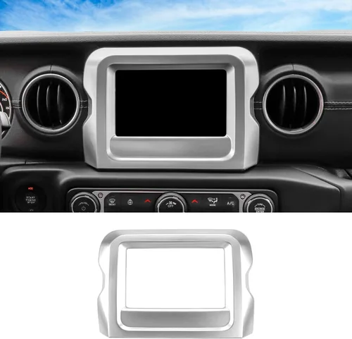 Vista 16 de CheroCar Marco de panel de pantalla GPS de navegación, accesorios interiores compatibles con Jeep Wrangler JL JLU y Gladiator JT 2018-2022, azul..