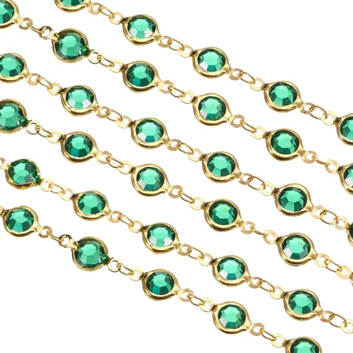 Vista 11 de uxcell Cadena de diamantes de imitación negros de 5 yardas a granel con cadena de latón chapada en plata para hacer joyas, manualidades, pulseras