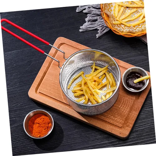 Vista 4 de KICHOUSE Cesta de espagueti 1pc 304 Colador Mango Largo Acero Inoxidable Línea Redonda Pasta Hervir Cesta