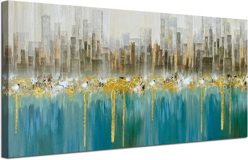 Vista 8 de Ardemy Arte de pared de barco de velero, arte abstracto azul con textura náutica, pintura costera grande para sala de estar, dormitorio, oficina