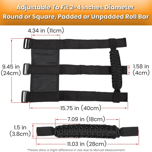 Vista 6 de Asas de agarre para Jeep Wrangler JK JKU JL JLU TJ YJ Sports Sahara Freedom Rubicon Unlimited Gladiator JT 1955-2023 UTV ATV Accesorios Premium 550