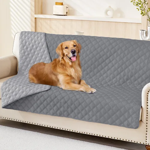 Vista 22 de Smiry Funda Impermeable para Cama de Perro Manta para Mascotas, Manta Suave y Lavable para Perros para Muebles Cama Sofá Sofá Reversible, a Cuadros