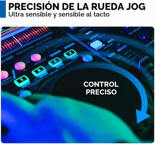 Vista 2 de Gemini Sound MDJ-500 - Reproductor de medios profesional para DJ, diseño compacto con rendimiento completo de funciones, compatible con Virtual DJ
