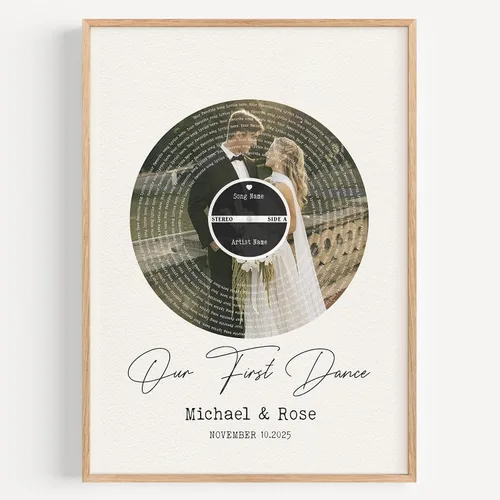Vista 16 de Póster personalizado de lienzo de aniversario de boda, regalo personalizado, letrero de aniversario del año «Then and No», foto del 25 ° u otro