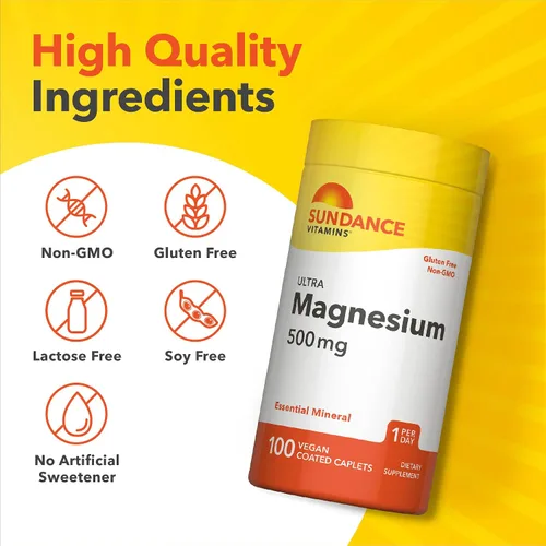 Vista 4 de Sundance Suplemento de magnesio 500 mg Óxido 100 comprimidos