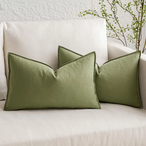 Vista 31 de MIULEE - Paquete de 2 fundas de cojín decorativas de lino, estilo bohemio y moderno, suaves, acento euro, para cama, neutral, fundas de cojín