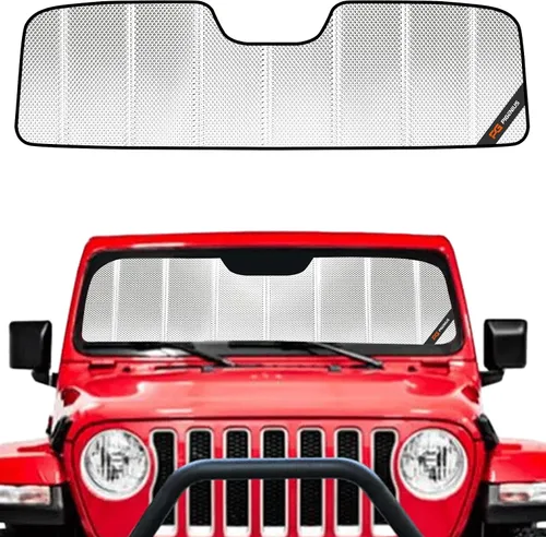 Vista 8 de Pigenius Parasol para Parabrisas para Jeep Wrangler 1997-2006 Sombrilla para Ventana Delantera - Salvaguarda