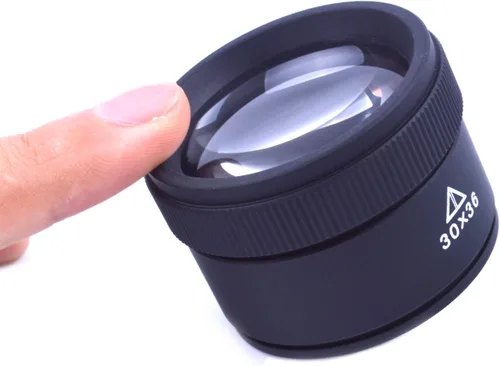 Vista 4 de BronaGrand Lupa óptica 30X Lupa Lupa Loop Microscopio Lupa Lente Portátil para Joyero, Monedas, Sellos