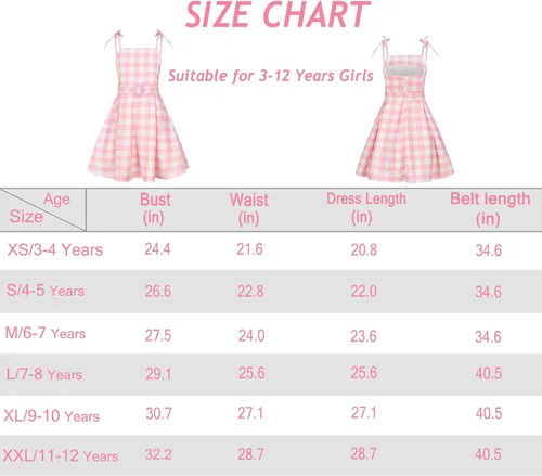 Vista 7 de HN007XL - Disfraz de princesa rosa para niñas, con cinturón de perlas y accesorios de margaritas, fiesta de cumpleaños HN007XL