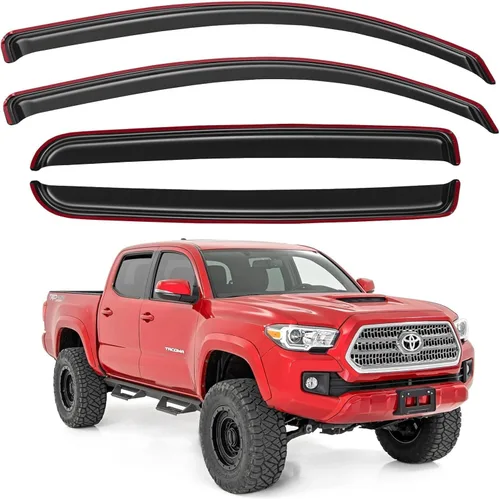 Vista 112 de YQAUTEC - Viseras para ventana, protectores contra la lluvia, compatibles con Subaru WRX 2015-2021, deflectores de viento para ventanas, viseras