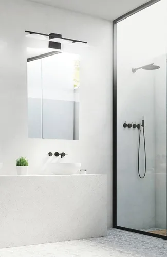 Vista 2 de EGLO Metrass - Lámpara de pared de 3 luces para baño, moderno, regulable, LED, espejo de tocador, negro mate