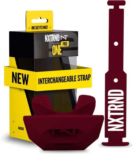 Vista 21 de Protector bucal de fútbol americano Nxtrnd One Pro, correa intercambiable, se adapta a adultos y jóvenes (negro)