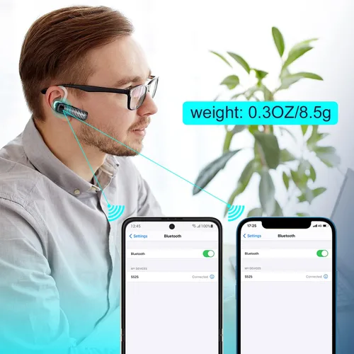 Vista 6 de Auriculares Bluetooth, CVC8.0, auriculares Bluetooth manos libres, 16 horas de tiempo de conversación, cancelación de ruido, auriculares