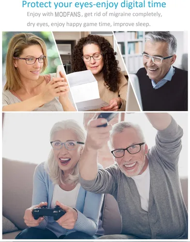 Vista 7 de Gafas de lectura multienfoque progresivas, bloqueo de luz azul buenos lectores de computadora, Azul