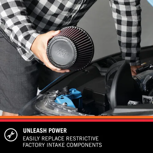 Vista 2 de K&N Filtro de aire universal con abrazadera: Alto rendimiento, Premium, lavable, Reemplazo del filtro del motor: Diámetro de la brida: 6 pulgadas