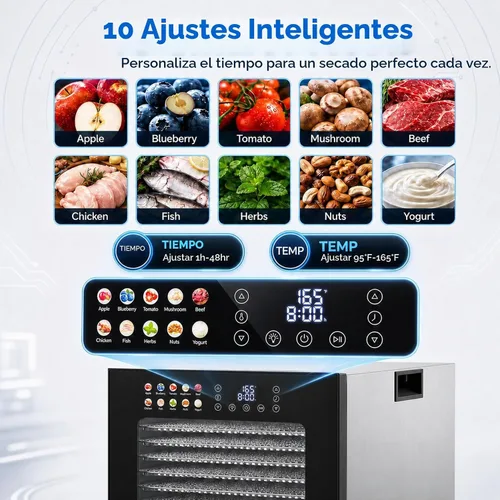 Vista 2 de OSTBA Deshidratador de alimentos con 12 bandejas, secadora de 850 W