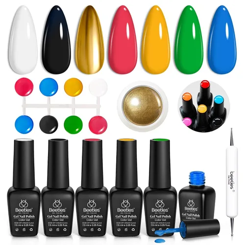 Vista 33 de beetles - Juego de esmaltes en gel color borgoña – Berry Merlot 6, ciruela, cereza, moca, rojo, otoño-invierno, morado oscuro, vino púrpura oscuro