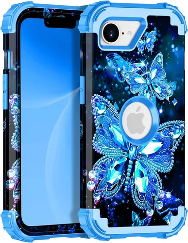 Vista 51 de Miqala Funda para iPhone 12, iPhone 12 Pro, que brilla en la oscuridad, tres capas, resistente a los golpes, protección de plástico duro + funda