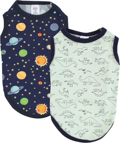 Vista 14 de Luvable Friends Camisetas de algodón para perros y gatos, 2 unidades, camuflaje plátano, talla XS
