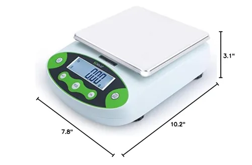 Vista 9 de U.S. Solid Balanza analítica digital 4.4 lbs x 0.00 oz, báscula de laboratorio de alta precisión, peso de calibración de 17.64 oz, 10