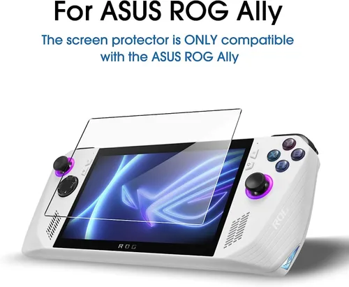 Vista 3 de amFilm Protector de pantalla OneTouch para ASUS ROG Ally X 2024 / ROG Ally 2023 7'' Instalación con alineación automática Sin burbujas Vidrio