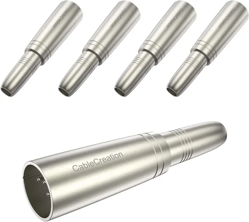 Vista 9 de CableCreation XLR 3 Pin hembra a 1/4" 0.250 in hembra socket adaptador de audio 1/4 pulgadas TRS a XLR, plata