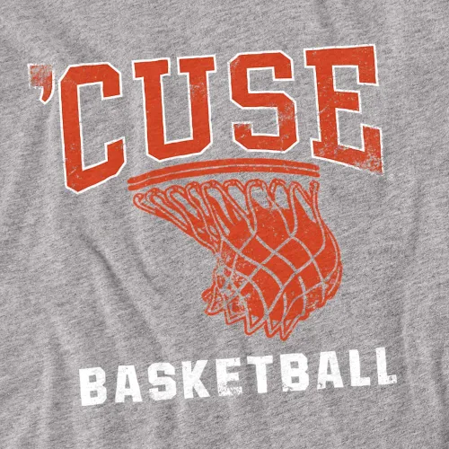 Vista 2 de Syracuse University Camiseta unisex para adultos con aro de baloncesto