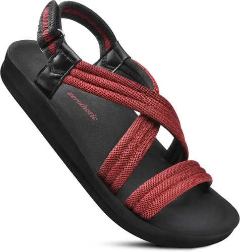 Vista 14 de AEROTHOTIC Sandalias para caminar para mujer, con soporte de arco, ligeras, deportivas, ajustables, con correa trasera, para invierno, senderismo
