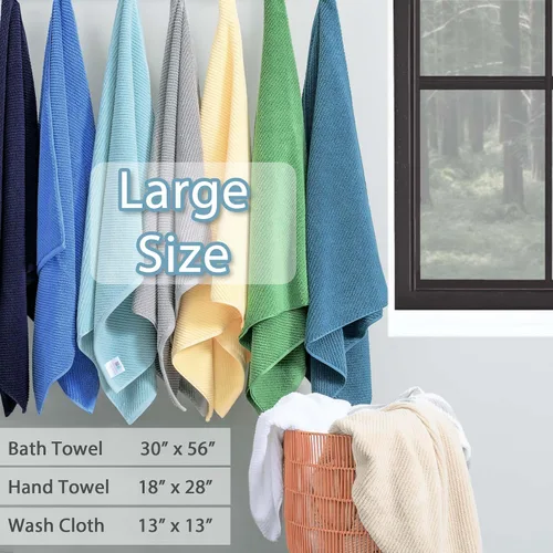 Vista 3 de VOOVA & MOVAS Toallas rosas para baño, 100% algodón, de secado rápido, gruesas, ligeras, juego de 3 toallas, 1 baño grande de 30 x 56 pulgadas, 1
