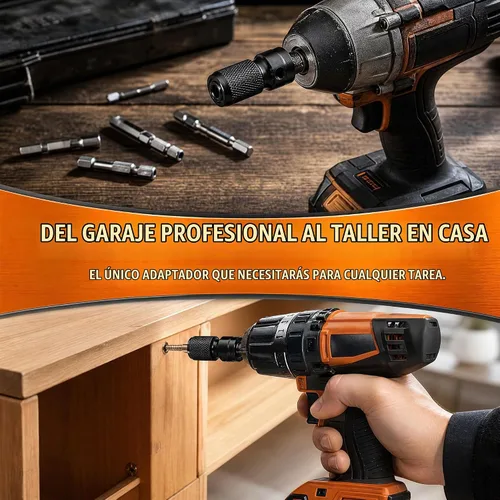 Vista 4 de Juego de 2 piezas de adaptador de enchufe de 1/2 a 1/4, convertidor de llave de impacto, cabezal de conversión para destornillador, adaptador