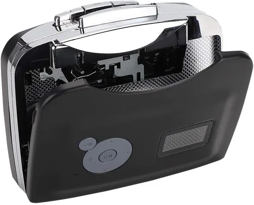 Vista 3 de BTER Reproductor de cassette, convertidor de cinta de computadora a MP3, altavoz portátil pequeño para cinta grabada en casete