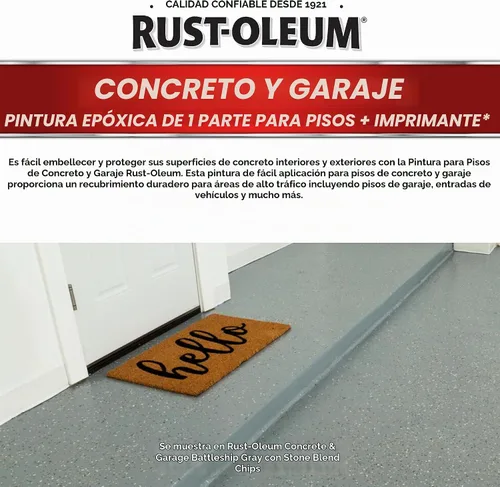 Vista 3 de Rust-Oleum 225359-2PK - Pintura e imprimación para pisos de concreto y garaje, galón, gris armadura satinada, paquete de 2