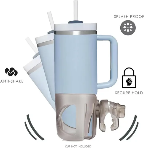 Vista 5 de Portavasos seguro para silla de ruedas (se adapta a diámetros con un ancho máximo de 1.7 pulgadas) (transparente)
